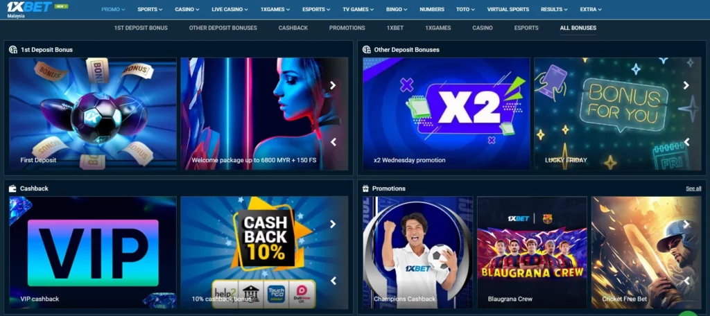 Bonuses and promotions at 1xBet Thailand